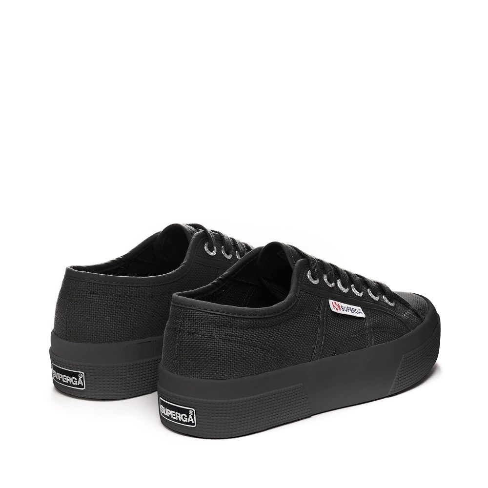 Superga 2740 Black Platform Sneakers - Women's USA | US0432065